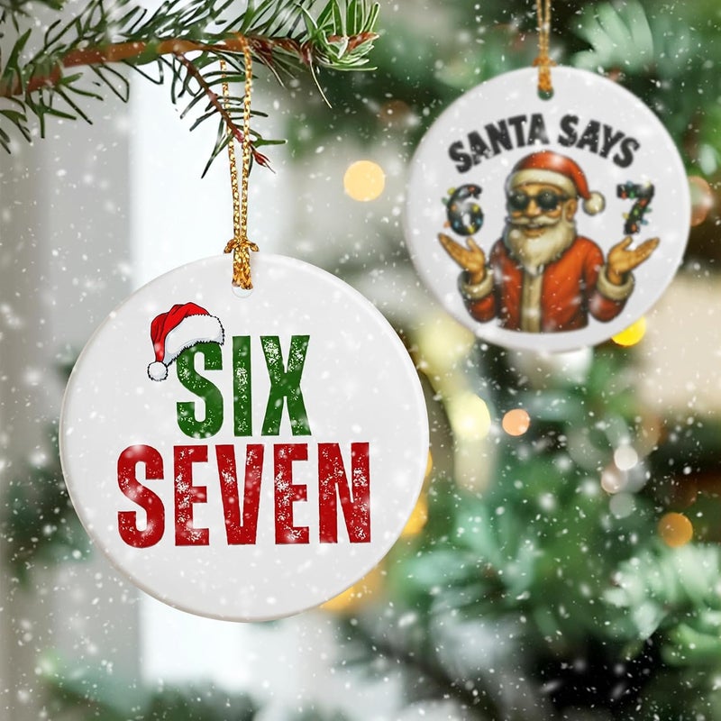 DUJITODOH 67 Christmas Ornament, Funny 6 7 Meme Ornament, Six Seven Ornaments, Funny Christmas Ornaments 2025, Teen Gen Alpha Xmas Gift, 67 Meme Gift, Stocking Stuffers for Teens - Image 4
